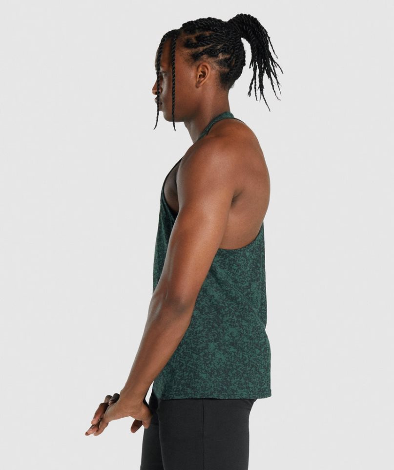 Men's Gymshark Critical 2.0 Stringer Tanks Dark Green | NZ 8CYFVS